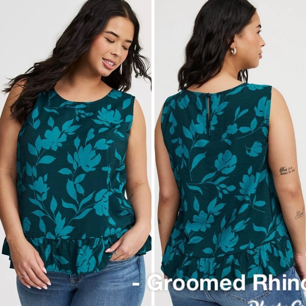 Torrid Vanessa Floral Match To Paper Drop Waist Tank Size 2X